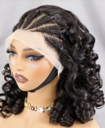 Braided Front Braid Style Wig w/Curls-D.D. Daughters Lace Wig Beautique