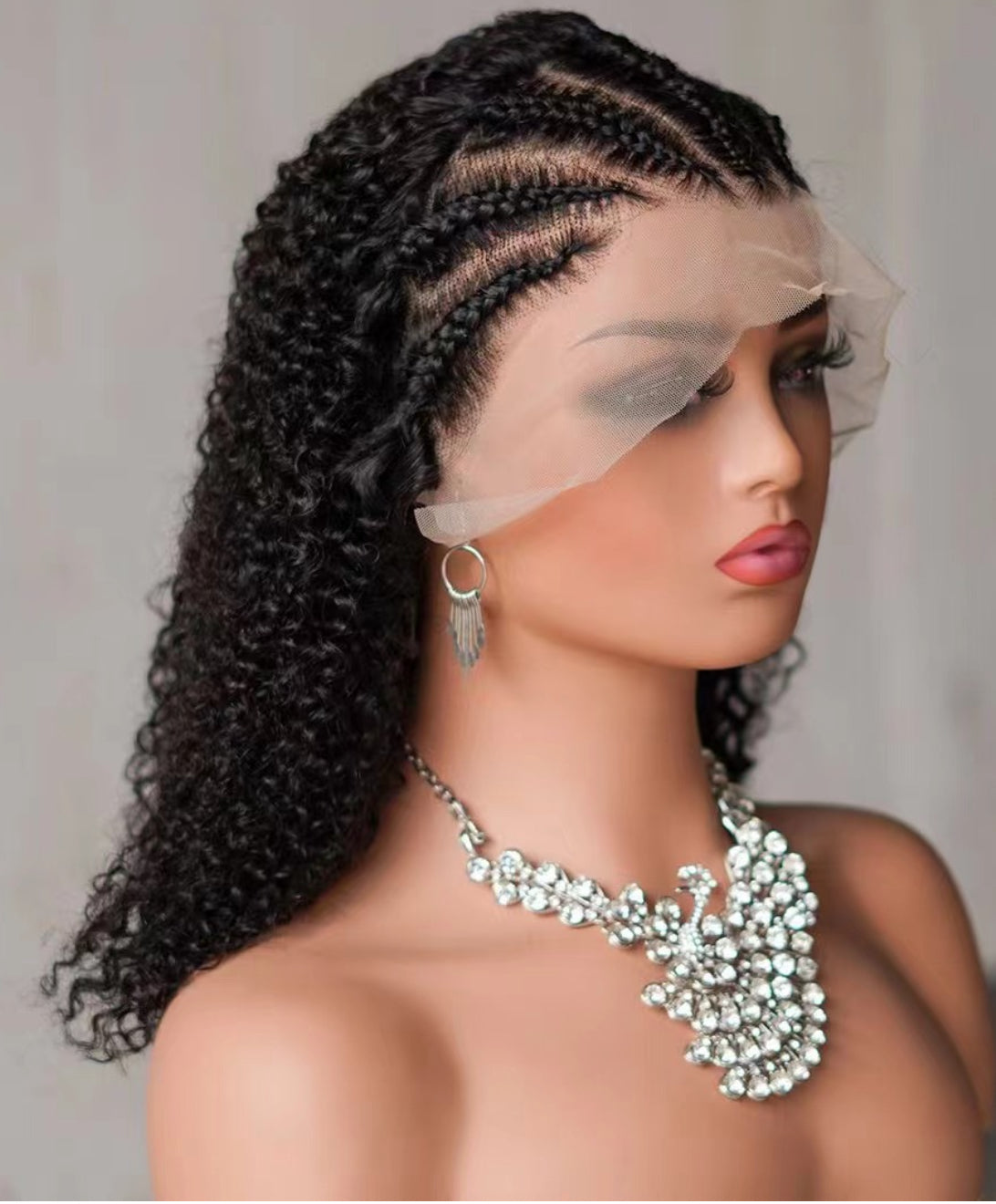 Braided Front Braid Style Wig w/Wavy Hair-D.D. Daughters Lace Wig Beautique