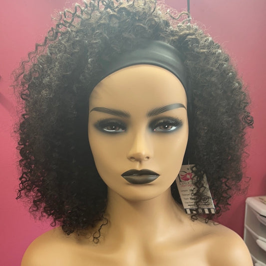 16" Brazilian Virgin Headband Wig- Curly-D.D. Daughters Lace Wig Beautique