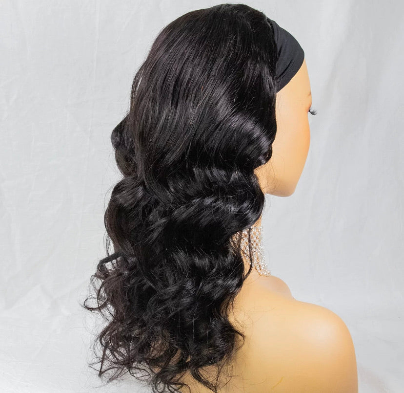 16" Brazilian Virgin Headband Wig- Body Wave-D.D. Daughters Lace Wig Beautique