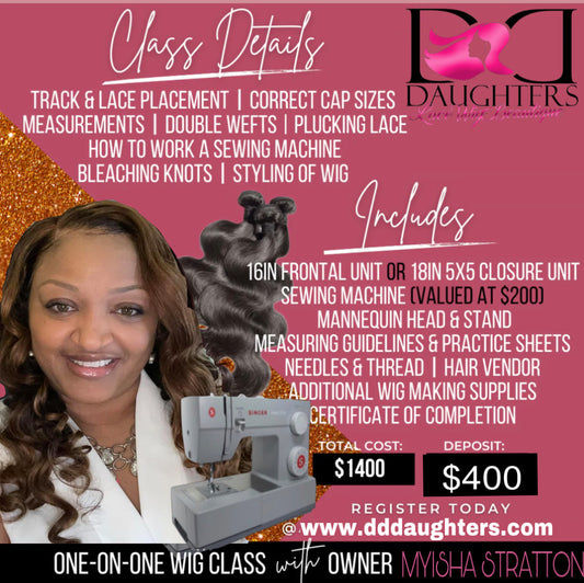 Hands On Sewing Machine Wig Making Course-D.D. Daughters Lace Wig Beautique