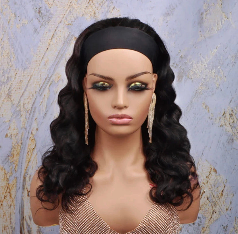 16" Brazilian Virgin Headband Wig- Body Wave-D.D. Daughters Lace Wig Beautique